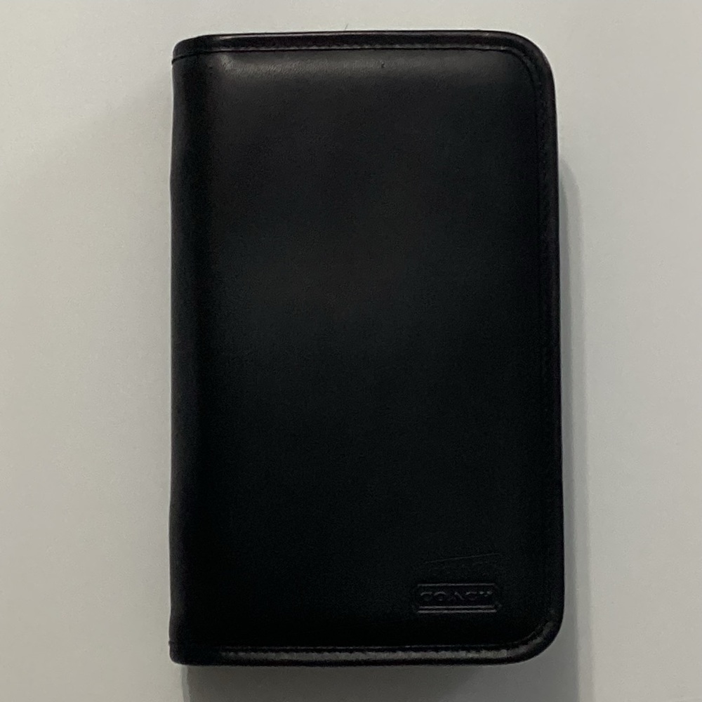 NWT COACH Black Leather Organizer